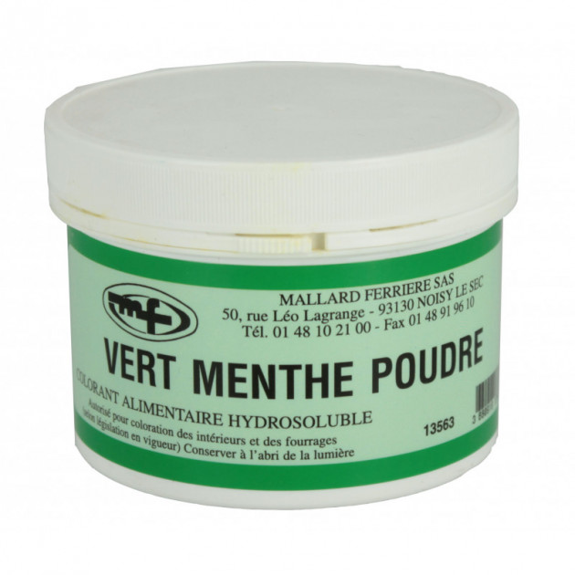 Colorant alimentaire Vert Menthe E102/E131 Poudre Hydrosoluble 100g