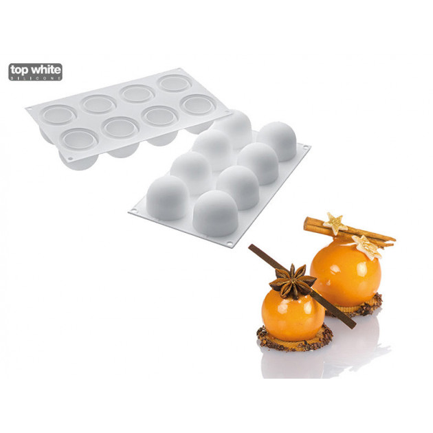 Moule Silicone 8 Ronds Bombés 85 ml Silikomart Professional -  , Achat, Vente