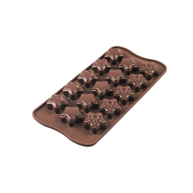 Moule a Chocolat 15 etoiles de Noel Easy Choc - Silicone Special Chocolat