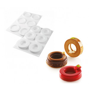Moule Silicone 6 Anneaux Ring 79 ml Silikomart Professional Moule Silicone 6 Anneaux Ring 79 ml Silikomart Professional