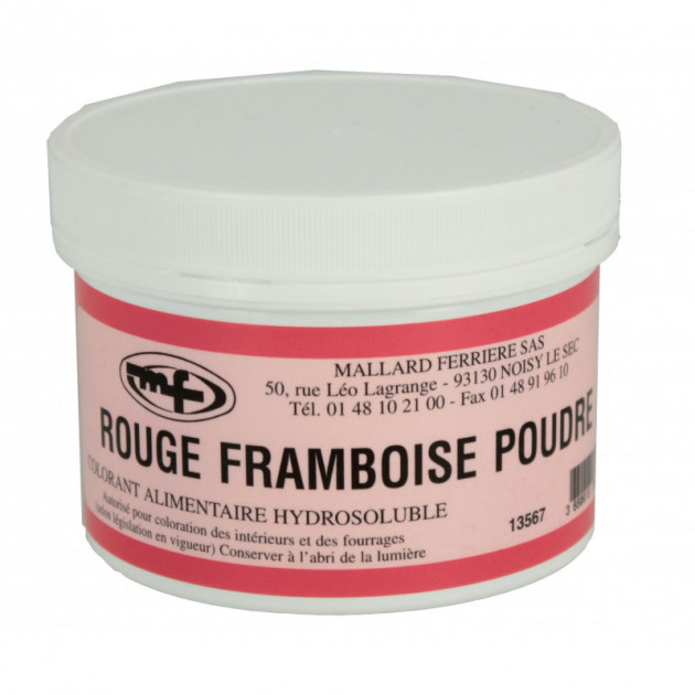 Colorant alimentaire Rouge Framboise E122 Poudre Hydrosoluble 100g