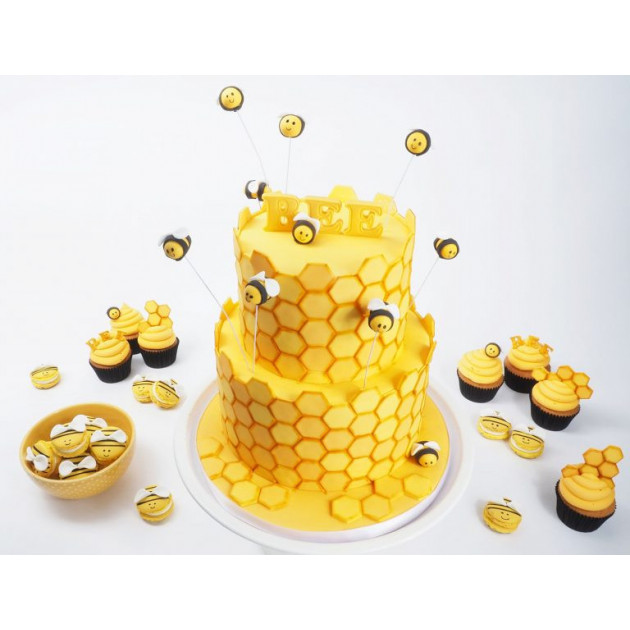 GoÃ»ter abeille realise grace au colorant en poudre jaune orange