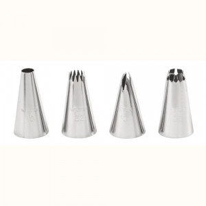 Kit 4 douilles pâtissières Bordures Wilton Inox Kit 4 douilles pâtissières Bordures Wilton Inox