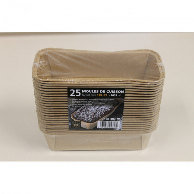 Moule de cuisson papier cake 199 mm - 1033 ml Bio Food Pack