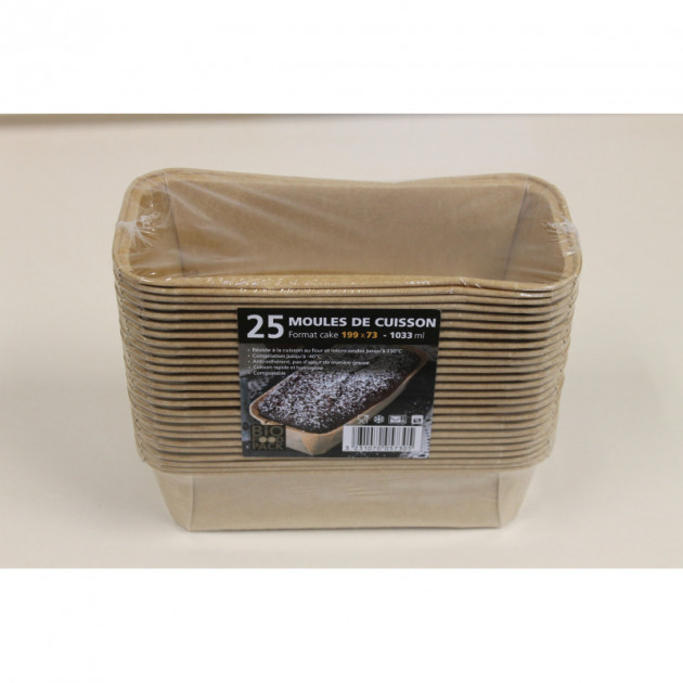 Moule cake cuisson Bio Food 1,1L Lot de 25