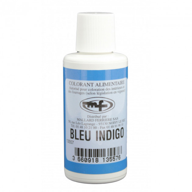 Colorant alimentaire Bleu Indigo liquide en vente sur cuisine