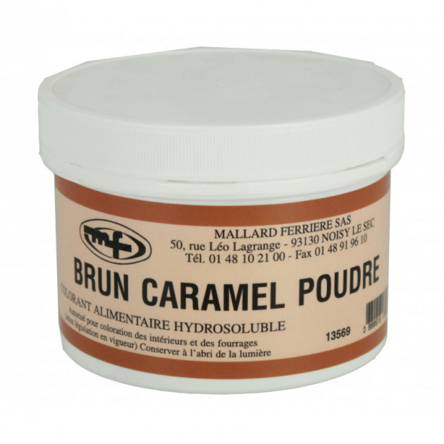 Colorant alimentaire Marron Brun Caramel E102/E129/E151 Poudre Hydrosoluble 100g