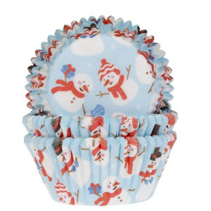 Caissette Cupcake Bonhomme de Neige x50