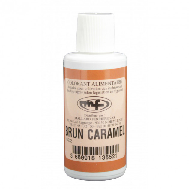 Colorant alimentaire Marron Brun Caramel E102/E129/E151 Liquide 100ml