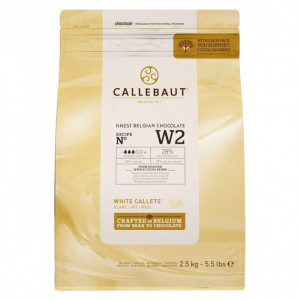 Chocolat Blanc W2 28% pistoles 2,5 kg Callebaut Chocolat Blanc W2 28% pistoles 2,5 kg Callebaut