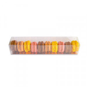 Boîte 9 Macarons Transparente Fond Or 24 cm Boîte 9 Macarons Transparente Fond Or 24 cm