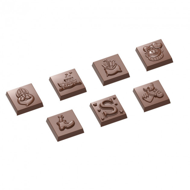 Moule Chocolat Carre Motifs Noel (x21) Chocolate World