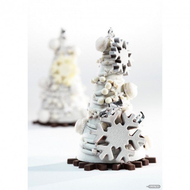 Decors Flocons en chocolat realises a l'aide du moule flocons Chocolate World Decors Flocons en chocolat realises a l'aide du moule flocons Chocolate World