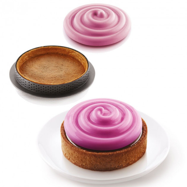 Moule silicone pro Eclipse rond 3D bombé pour gâteau pâtisserie entremet  design