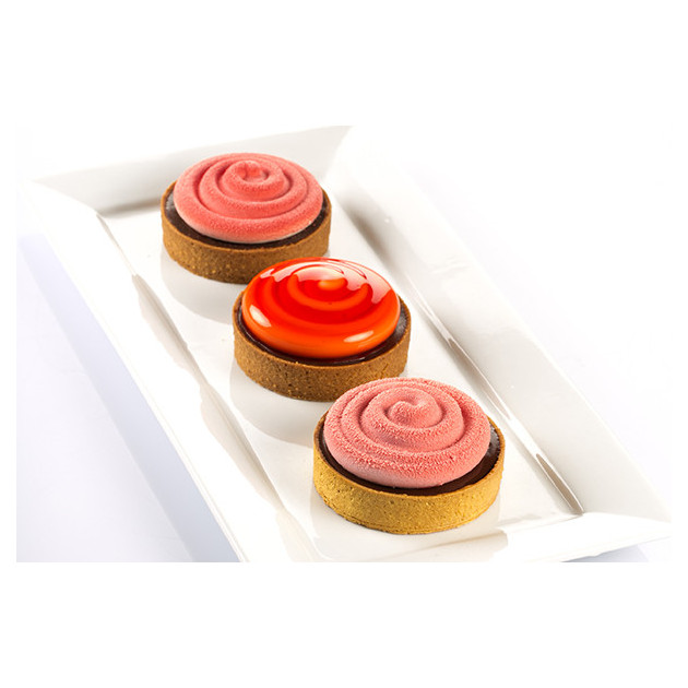 Declinaison de tartelettes faites avec le kit tartelette Silikomart 3D Design
