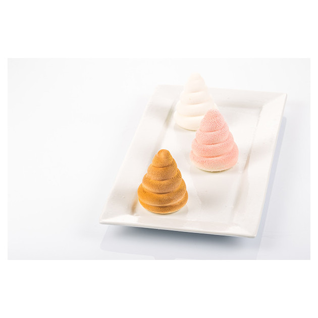 Desserts realises avec le Moule en Silicone Silikomart 3D Design