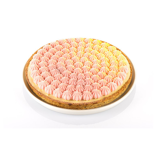 Dessert fait avec le cercle et moule silicone Tarte Meringue Silikomart 3D Design