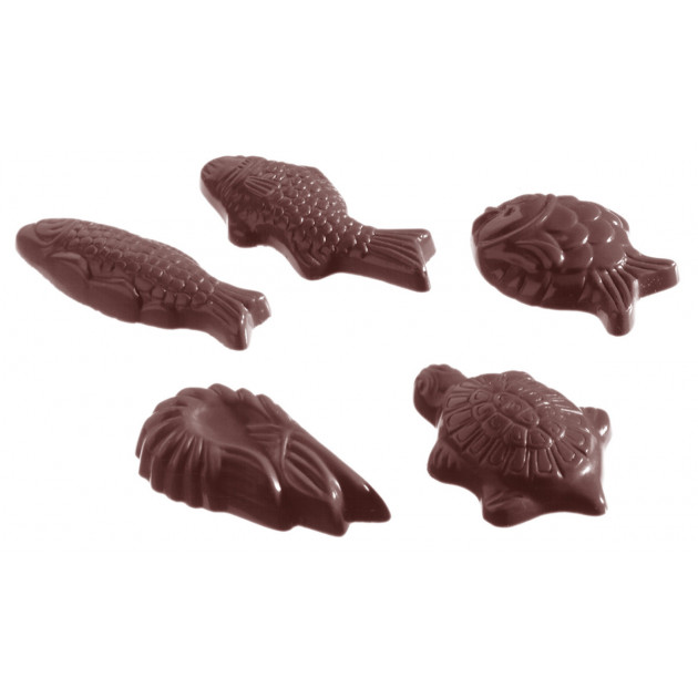 Moule Chocolat Fritures Animaux Marins 38x20mm (x28) Chocolate World