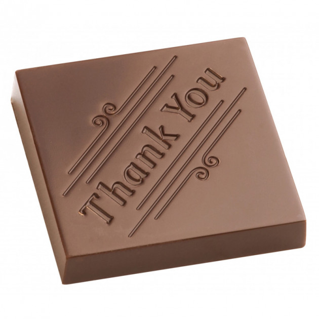 Moule Chocolat Carre Thank You Merci (x21) Chocolate World