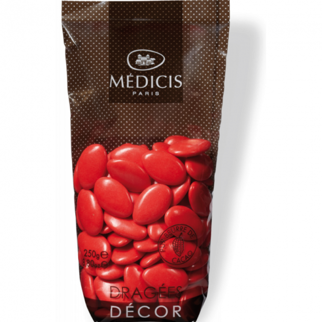 Dragees Chocolat Rouge Coquelicot 250g Medicis