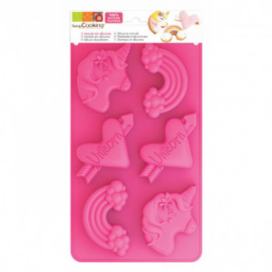 Moule Silicone 6 Gâteaux Licorne Ø17,5 x30 cm Scrapcooking Moule Silicone 6 Gâteaux Licorne Ø17,5 x30 cm Scrapcooking