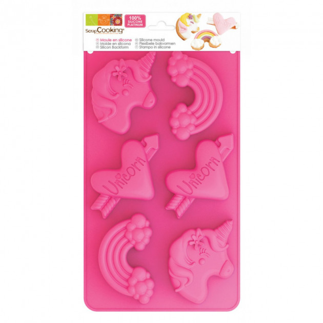 Moule Silicone 6 Gateaux Licorne Ã˜17.5 x30 cm Scrapcooking