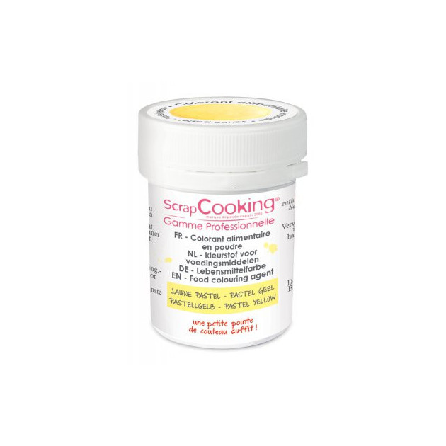 Colorant Alimentaire en Poudre Jaune Pastel 5g Scrapcooking