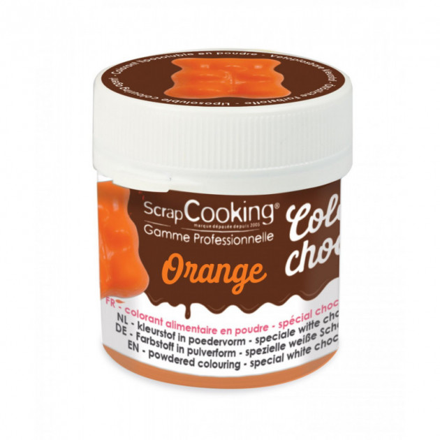 Colorant Alimentaire en Poudre Liposoluble Orange 5g Color'Choco Scrapcooking