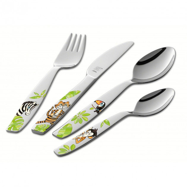 Couverts Enfant en INOX-Fourchette Assiette Étudiant 4 Pièces: 1 x  Fourchette, 1 x Couteau, 2 x Cuillère[143] - Cdiscount Puériculture & Eveil  bébé