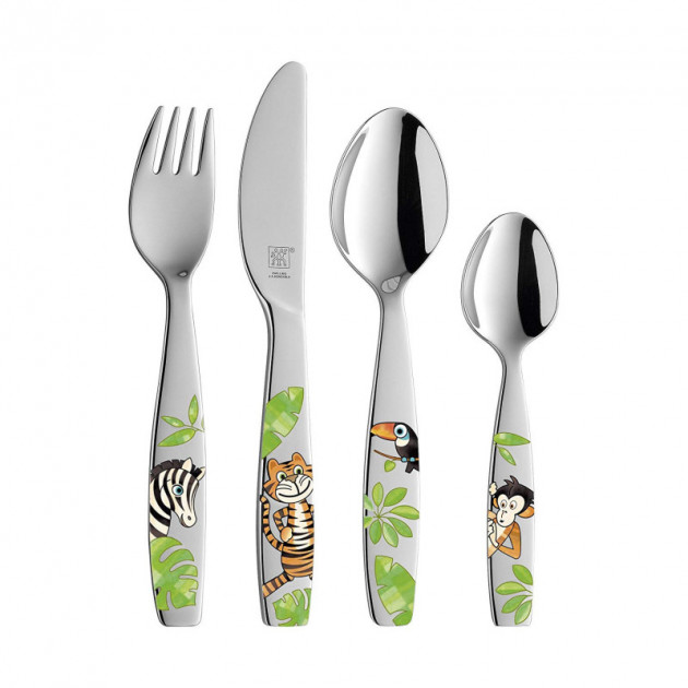 Couverts Enfant Inox Jungle 4 Pieces Zwilling Cuisineaddict Com Achat Vente