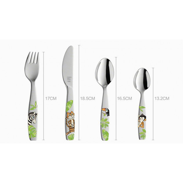 Set de 4 couverts enfant inox - Animaux