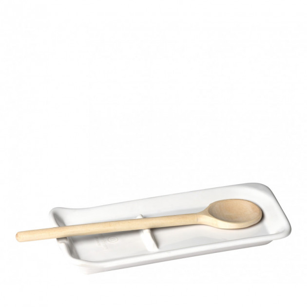 FIN DE SERIE Repose Cuillere Ceramique Farine 22.5 x 10 cm Emile Henry (Support vendu sans la cuillere en bois)