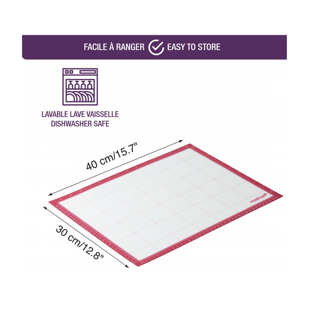 Tapis de cuisson silicone lavable au lave-vaisselle