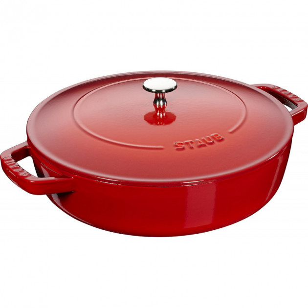 Sauteuse en Fonte Chistera 24 cm Rouge Cerise Staub