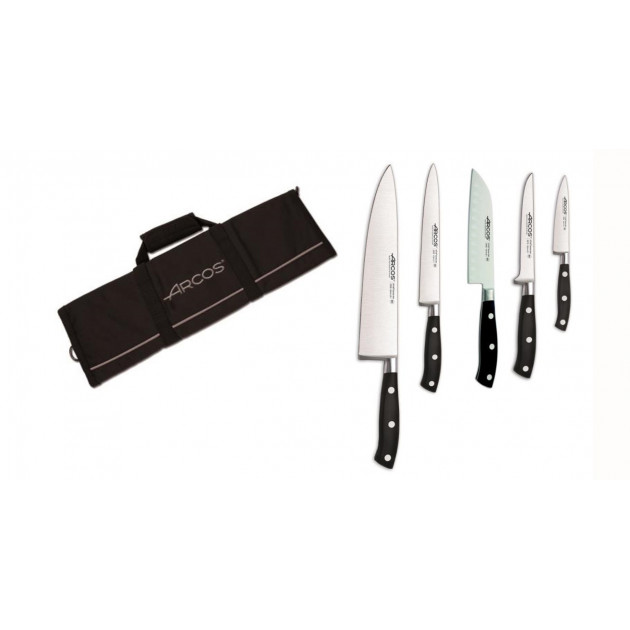 Mallette de cuisine 5 Couteaux de cuisine Arcos Riviera Noir