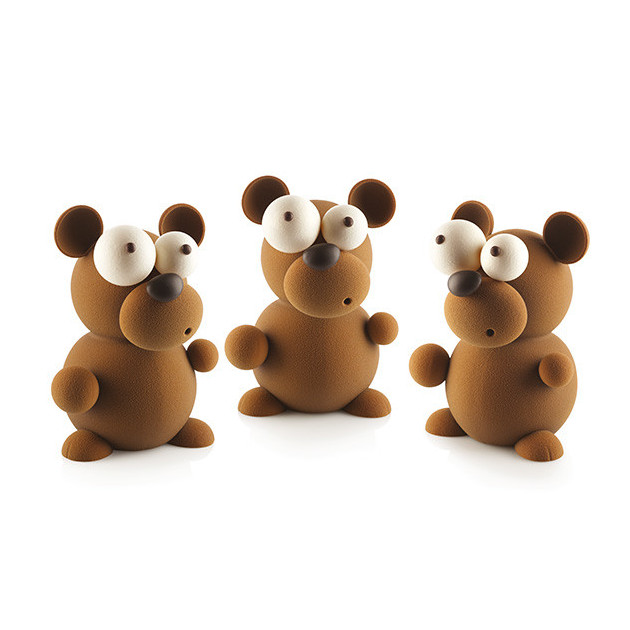 Kit 5 moules chocolat ours