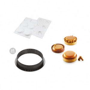 Kit Moule Silicone 6 Tartelettes Ø 80mm Silikomart Professional Kit Moule Silicone 6 Tartelettes Ø 80mm Silikomart Professional