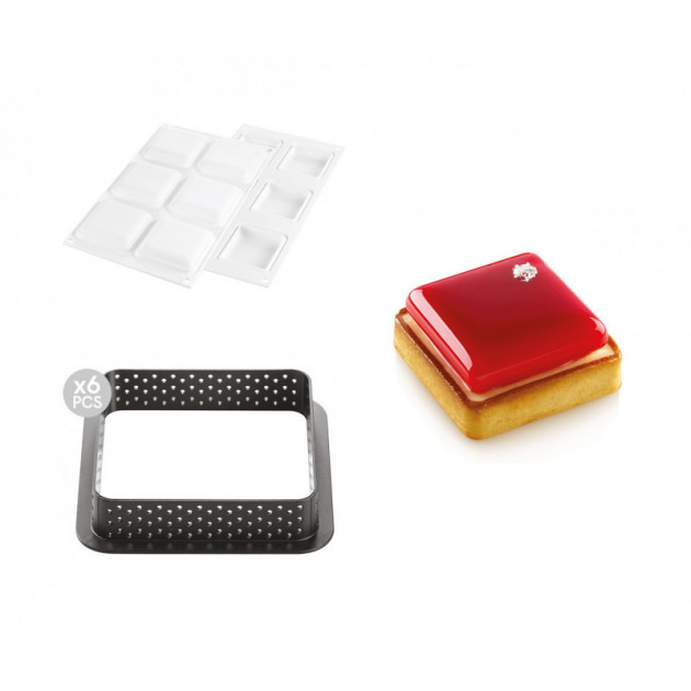 Kit Moule Silicone 1 Tarte Rectangle 265mm Silikomart Professional -  , Achat, Vente