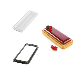 Kit Moule Silicone 1 Tarte Rectangle 265mm Silikomart Professional Kit Moule Silicone 1 Tarte Rectangle 265mm Silikomart Professional