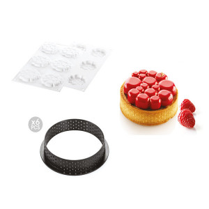 Kit Moule Silicone 6 Tartelettes Ø 80mm Paradis Silikomart Professional Kit Moule Silicone 6 Tartelettes Ø 80mm Paradis Silikomart Professional