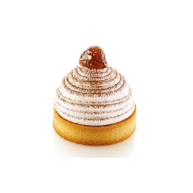 Tarte Mont-Blanc realisee a l'aide du moule silicone Silikomart Professional Tarte Mont-Blanc realisee a l'aide du moule silicone Silikomart Professional