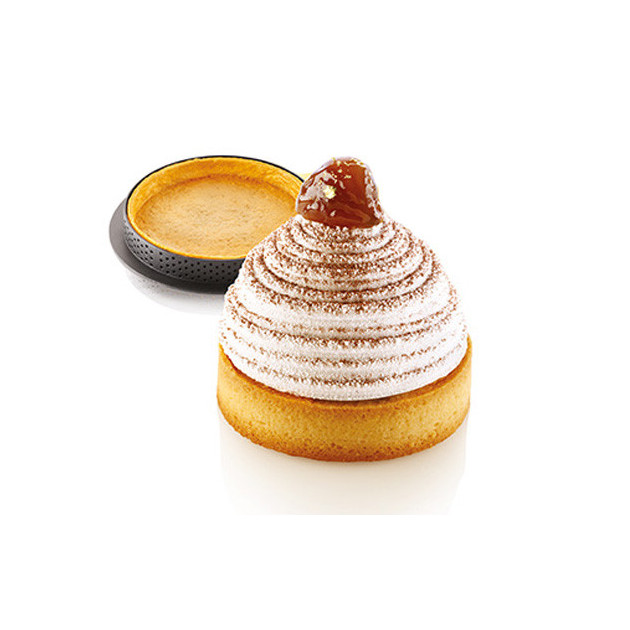 Tartelette Mont Blanc realisee avec cercle perfore 8cm Tartelette Mont Blanc realisee avec cercle perfore 8cm