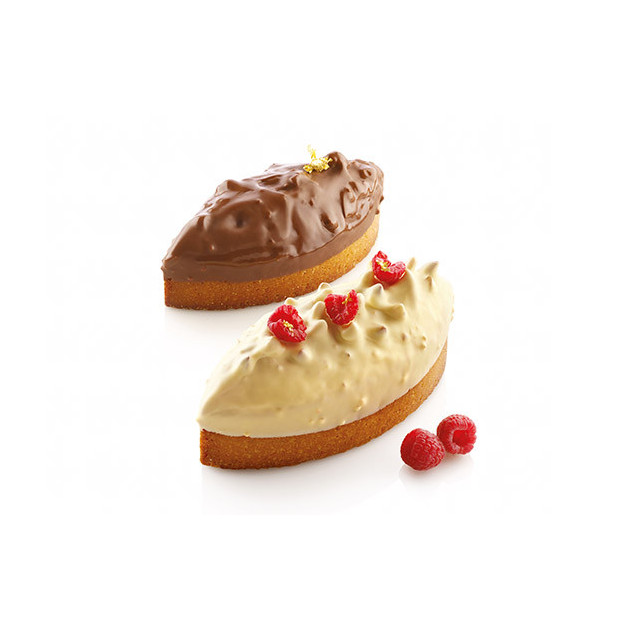 Cakes chocolat blanc et chocolat au lait realises avec le moule silikomart