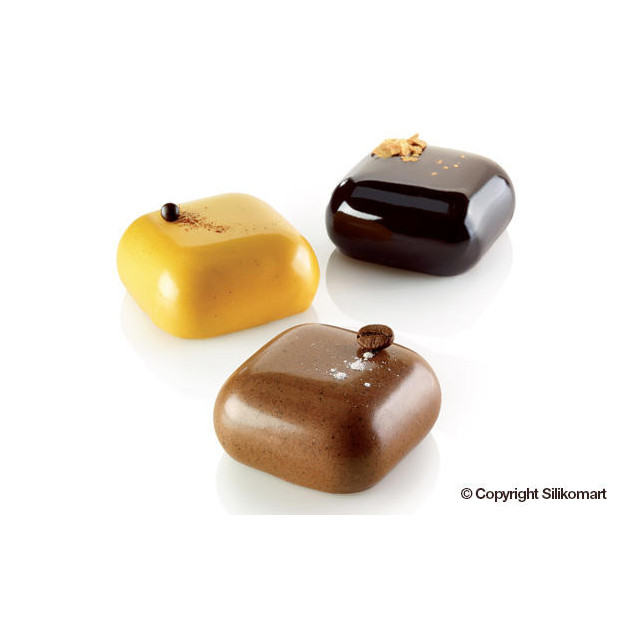 Gateaux carres bombes realises avec le moule silicone Silikomart