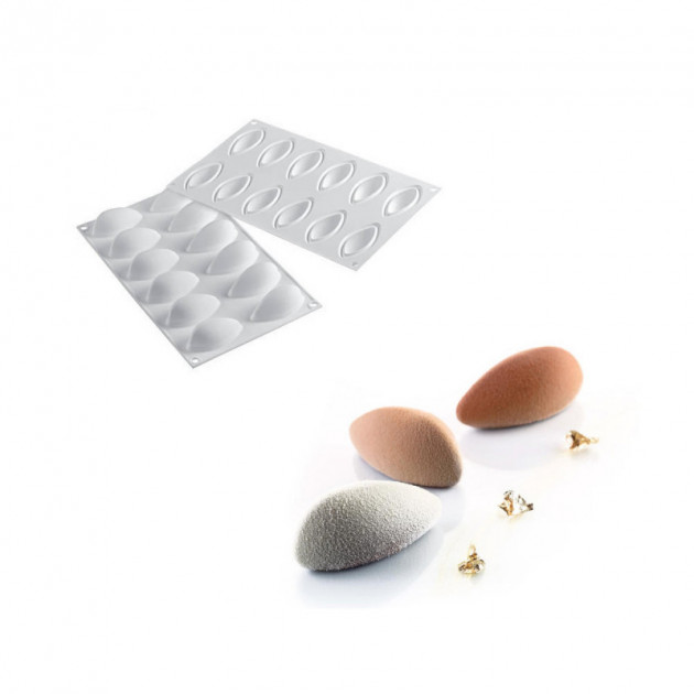 Moule Silicone 12 Quenelles 6.3 x 2.9 cm 24ml SilikoMart Professional