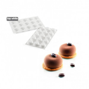 Moule Silicone 15 Ronds Bombés Ø45 x h20 mm - 26ml SilikoMart Professional Moule Silicone 15 Ronds Bombés Ø45 x h20 mm - 26ml SilikoMart Professional