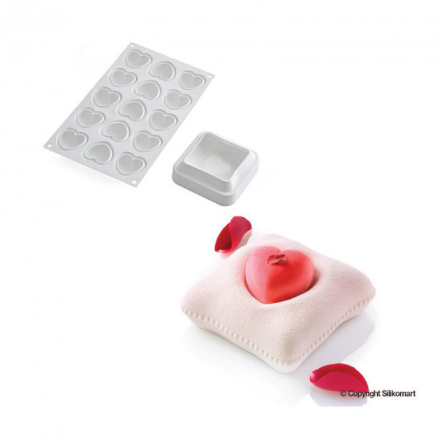 KIT MOULE SILIKOMART - COUSSIN CŒUR - ACHAT USTENSILES DE CUISINE