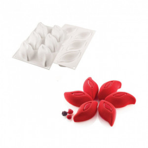 Moule Silicone 6 Pétales de fleurs 11,4 x 5,7 cm 120ml SilikoMart Professional Moule Silicone 6 Pétales de fleurs 11,4 x 5,7 cm 120ml SilikoMart Professional