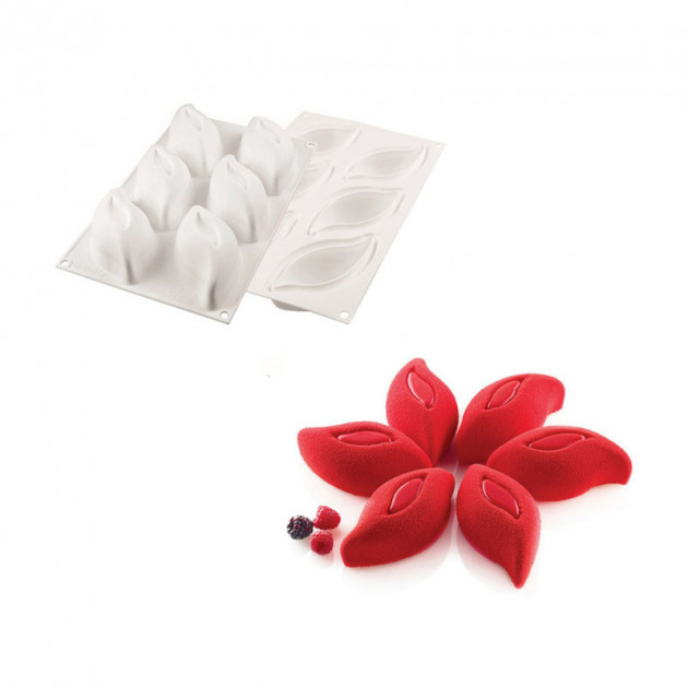 Moule Silicone 6 Petales de fleurs 11.4 x 5.7 cm 120ml SilikoMart Professional