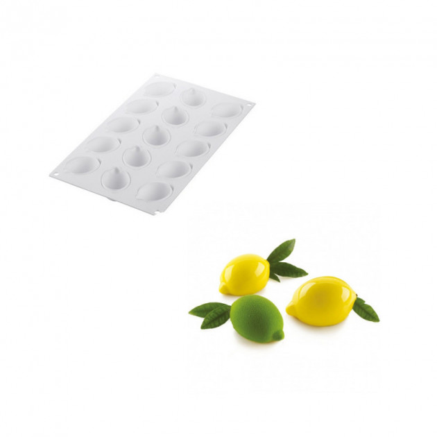 Moule Silicone 15 Mini Citrons 58 x 38 x h27 mm 30ml SilikoMart  Professional - , Achat, Vente